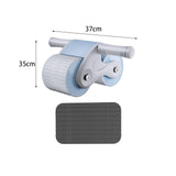 Maxbell Anti Slip Ab Roller Wheel Silent Knee Pad Double Wheeled for Beginners Blue Gray