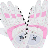 Maxbell Kids Golf Gloves Both Hands Junior Youth Riding Golf Mitts Outdoor Sports Pink 15-15.5cm