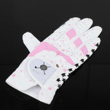 Maxbell Kids Golf Gloves Both Hands Junior Youth Riding Golf Mitts Outdoor Sports Pink 15-15.5cm