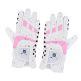 Maxbell Kids Golf Gloves Both Hands Junior Youth Riding Golf Mitts Outdoor Sports Pink 15-15.5cm