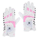 Maxbell Kids Golf Gloves Both Hands Junior Youth Riding Golf Mitts Outdoor Sports Pink 15-15.5cm