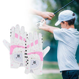 Maxbell Kids Golf Gloves Both Hands Junior Youth Riding Golf Mitts Outdoor Sports Pink 15-15.5cm