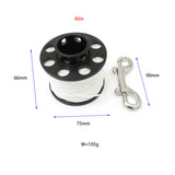 Maxbell Scuba Diving Reel with Clip White Line for Spearfishing Underwater Equipment 40meters