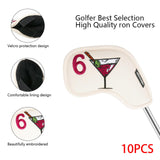 Maxbell Golf Iron Head Covers Guard 4,5,6,7,8,9,A,S,P,x Waterproof Embroidered Beige