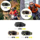 Maxbell Motorcycle Goggles Adjustable Strap Motorbike Glasses for Camping Scooter Balck Frame