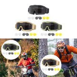 Maxbell Motorcycle Goggles Adjustable Strap Motorbike Glasses for Camping Scooter Balck Frame