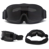 Maxbell Motorcycle Goggles Adjustable Strap Motorbike Glasses for Camping Scooter Balck Frame