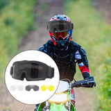 Maxbell Motorcycle Goggles Adjustable Strap Motorbike Glasses for Camping Scooter Balck Frame