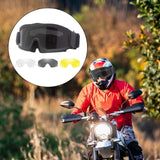 Maxbell Motorcycle Goggles Adjustable Strap Motorbike Glasses for Camping Scooter Balck Frame
