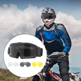 Maxbell Motorcycle Goggles Adjustable Strap Motorbike Glasses for Camping Scooter Balck Frame