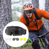 Maxbell Motorcycle Goggles Adjustable Strap Motorbike Glasses for Camping Scooter Balck Frame