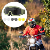 Maxbell Motorcycle Goggles Adjustable Strap Motorbike Glasses for Camping Scooter Green Frame