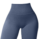 Maxbell Womens Yoga Pants High Waist Leggings Stretch for Running Exercise Workout Blue Gray M
