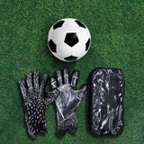 Maxbell Football Goalkeeper Gloves Strong Grip Goalie Gloves for Adult Unisex Youth Black