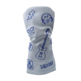 Maxbell Golf Wood Headcover Water Resistant Golf Club Head Cover with Number Tag L White