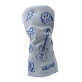 Maxbell Golf Wood Headcover Water Resistant Golf Club Head Cover with Number Tag L White