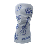 Maxbell Golf Wood Headcover Water Resistant Golf Club Head Cover with Number Tag L White