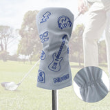 Maxbell Golf Wood Headcover Water Resistant Golf Club Head Cover with Number Tag L White