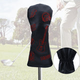 Maxbell Golf Wood Headcover Water Resistant Golf Club Head Cover with Number Tag M Black