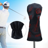 Maxbell Golf Wood Headcover Water Resistant Golf Club Head Cover with Number Tag M Black