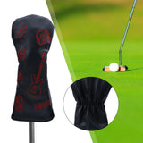 Maxbell Golf Wood Headcover Water Resistant Golf Club Head Cover with Number Tag M Black