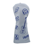 Maxbell Golf Wood Headcover Water Resistant Golf Club Head Cover with Number Tag M White