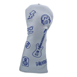 Maxbell Golf Wood Headcover Water Resistant Golf Club Head Cover with Number Tag M White