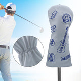 Maxbell Golf Wood Headcover Water Resistant Golf Club Head Cover with Number Tag M White