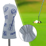 Maxbell Golf Wood Headcover Water Resistant Golf Club Head Cover with Number Tag M White