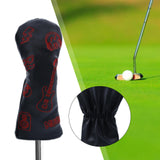 Maxbell Golf Wood Headcover Water Resistant Golf Club Head Cover with Number Tag S Black