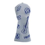 Maxbell Golf Wood Headcover Water Resistant Golf Club Head Cover with Number Tag S White