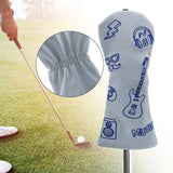 Maxbell Golf Wood Headcover Water Resistant Golf Club Head Cover with Number Tag S White