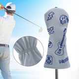 Maxbell Golf Wood Headcover Water Resistant Golf Club Head Cover with Number Tag S White