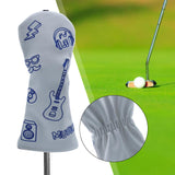 Maxbell Golf Wood Headcover Water Resistant Golf Club Head Cover with Number Tag S White