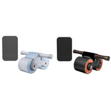 Maxbell Ab Roller Wheel with Knee Mat Body Building Double Wheeled Abdominal Roller Gray Blue
