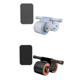Maxbell Ab Roller Wheel with Knee Mat Body Building Double Wheeled Abdominal Roller Gray Blue