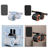 Maxbell Ab Roller Wheel with Knee Mat Body Building Double Wheeled Abdominal Roller Gray Blue