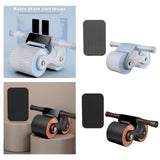 Maxbell Ab Roller Wheel with Knee Mat Body Building Double Wheeled Abdominal Roller Gray Blue