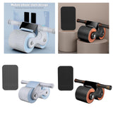 Maxbell Ab Roller Wheel with Knee Mat Body Building Double Wheeled Abdominal Roller Gray Blue