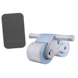 Maxbell Ab Roller Wheel with Knee Mat Body Building Double Wheeled Abdominal Roller Gray Blue