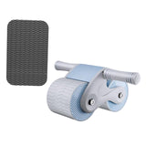 Maxbell Ab Roller Wheel with Knee Mat Body Building Double Wheeled Abdominal Roller Gray Blue