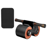 Maxbell Ab Roller Wheel with Knee Mat Body Building Double Wheeled Abdominal Roller Black Orange