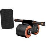Maxbell Ab Roller Wheel with Knee Mat Body Building Double Wheeled Abdominal Roller Black Orange