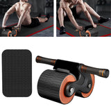 Maxbell Ab Roller Wheel with Knee Mat Body Building Double Wheeled Abdominal Roller Black Orange