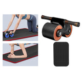 Maxbell Ab Roller Wheel with Knee Mat Body Building Double Wheeled Abdominal Roller Black Orange