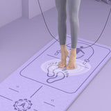 Maxbell Jump Rope Mat Shock Absorption Exercise Yoga Mat for Pilates Home Gym Indoor Violet