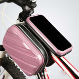 Maxbell Hard Shell Bike Frame Front Bag Large Capacity for Keys Small Tools Storage Pink