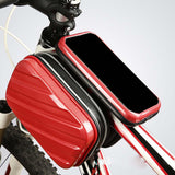 Maxbell Hard Shell Bike Frame Front Bag Large Capacity for Keys Small Tools Storage Red