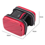 Maxbell Hard Shell Bike Frame Front Bag Large Capacity for Keys Small Tools Storage Red