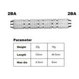 Maxbell Dart Barrels Metal 49.5mm for Soft Tip and Steel Tip Dart Accessories Parts Argent